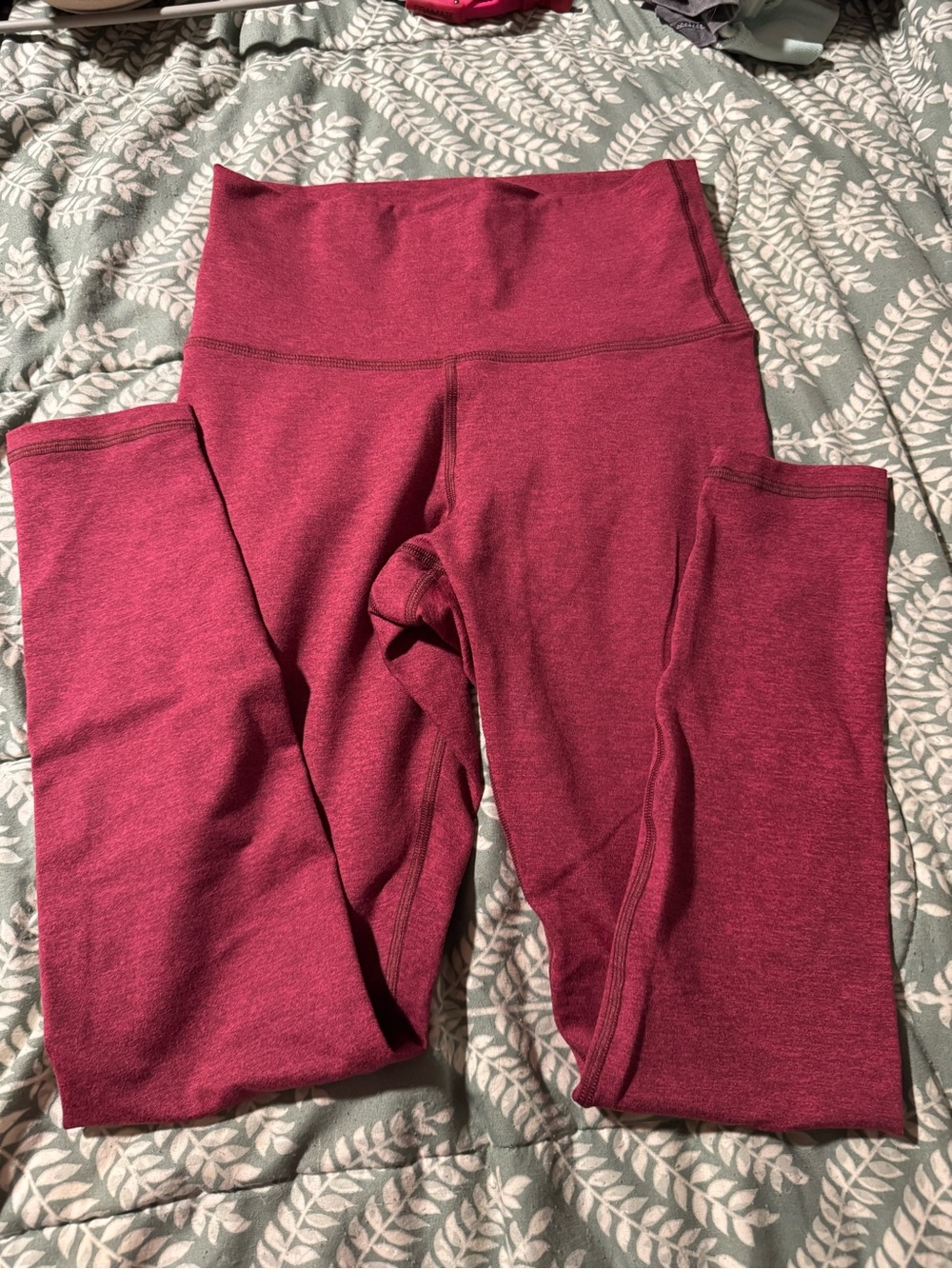 Fleo Heathered Burgundy Leggings